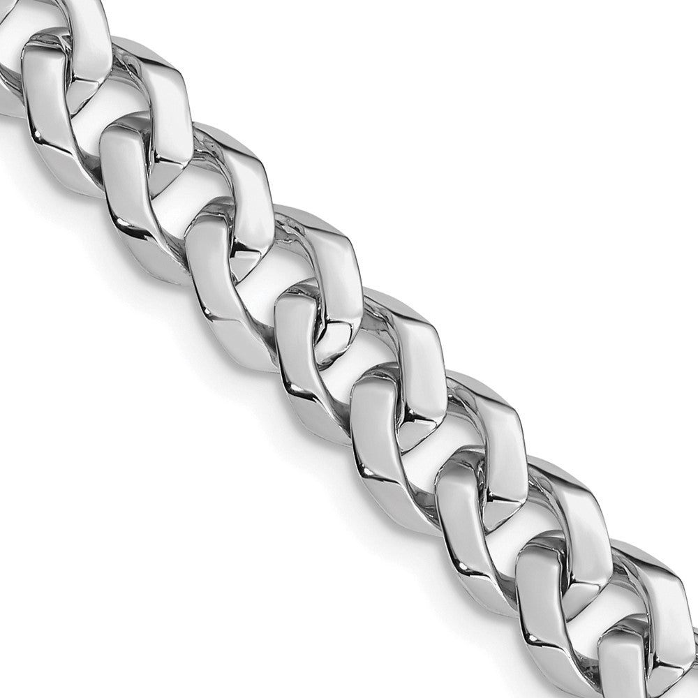 14k WG 8mm Hand-polished Fancy Link Chain (Per Inch)