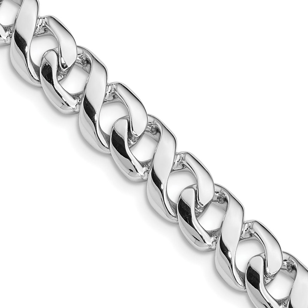 14k White Gold 8.75mm Hand-polished Fancy Link (Per Inch)