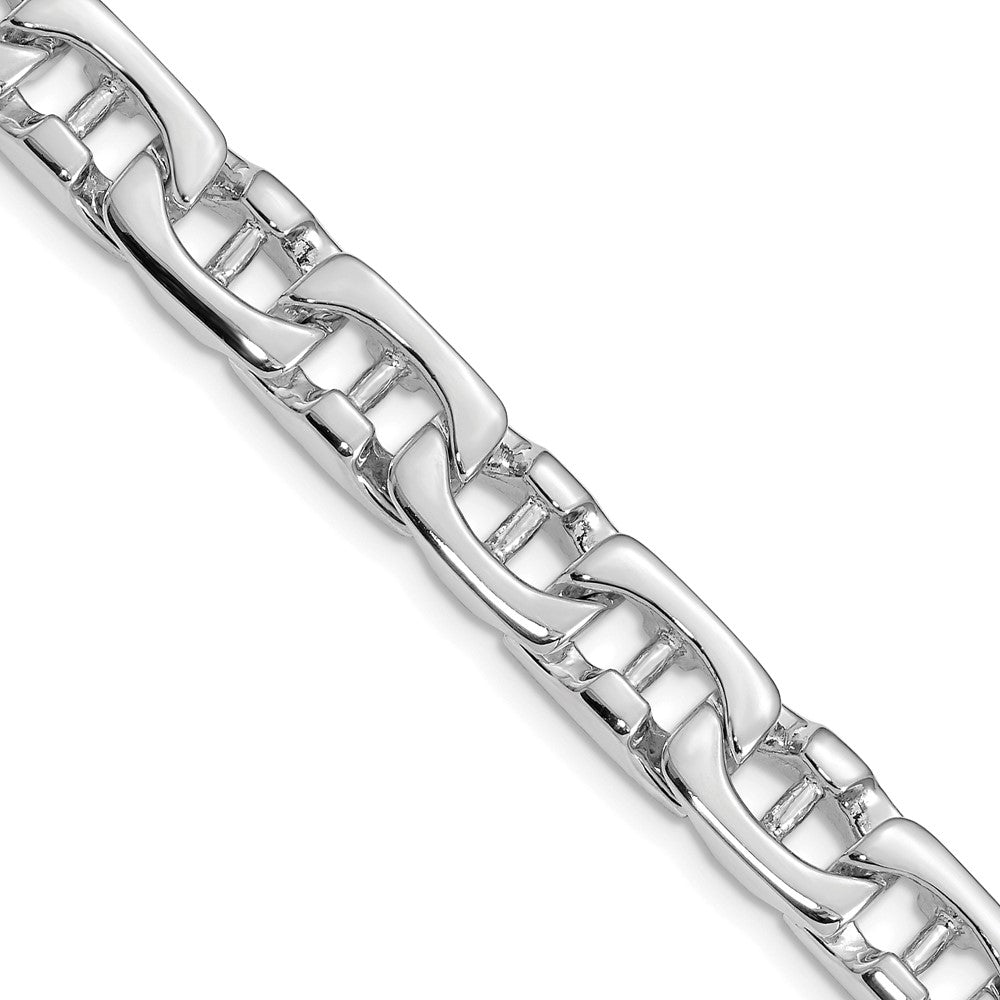 14K White Gold 8.5mm Hand-polished Fancy Link (Per Inch)