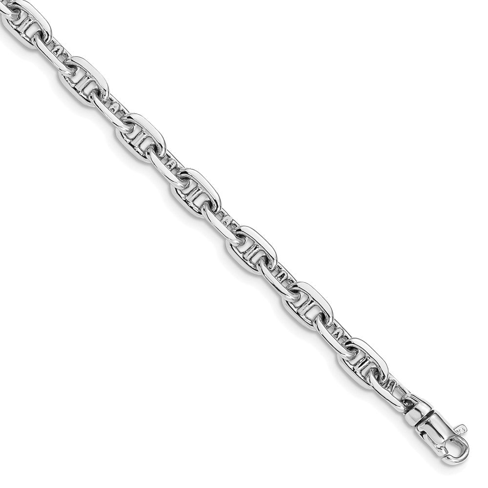 14k White Gold 5.1mm Hand-polished Link (Per Inch)