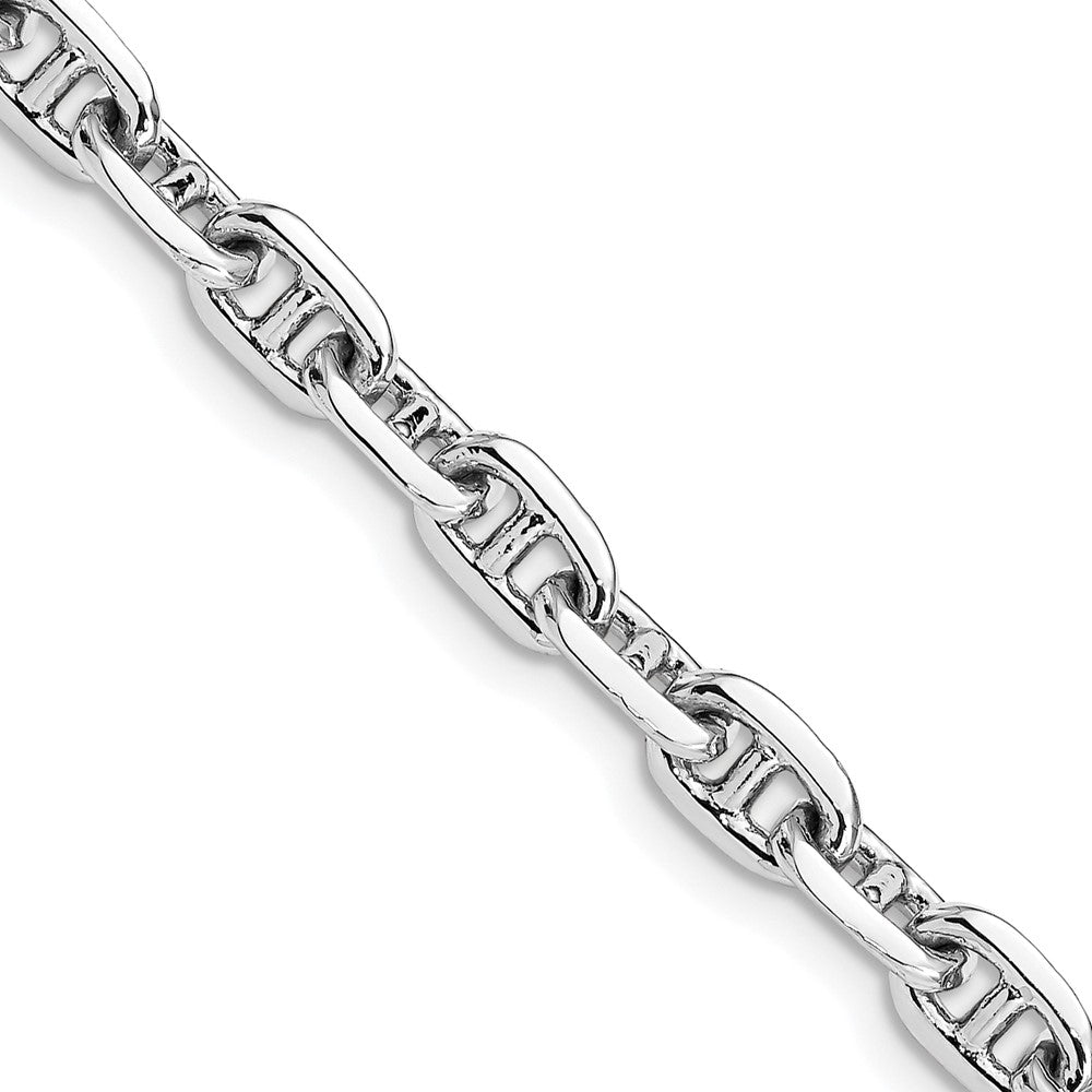 14k White Gold 5.1mm Hand-polished Fancy Link Chain