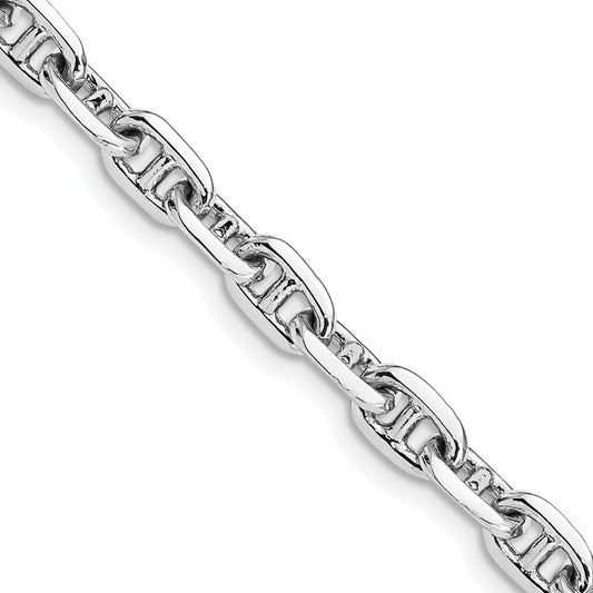 14k White Gold 5.1mm Hand-polished Fancy Link Chain