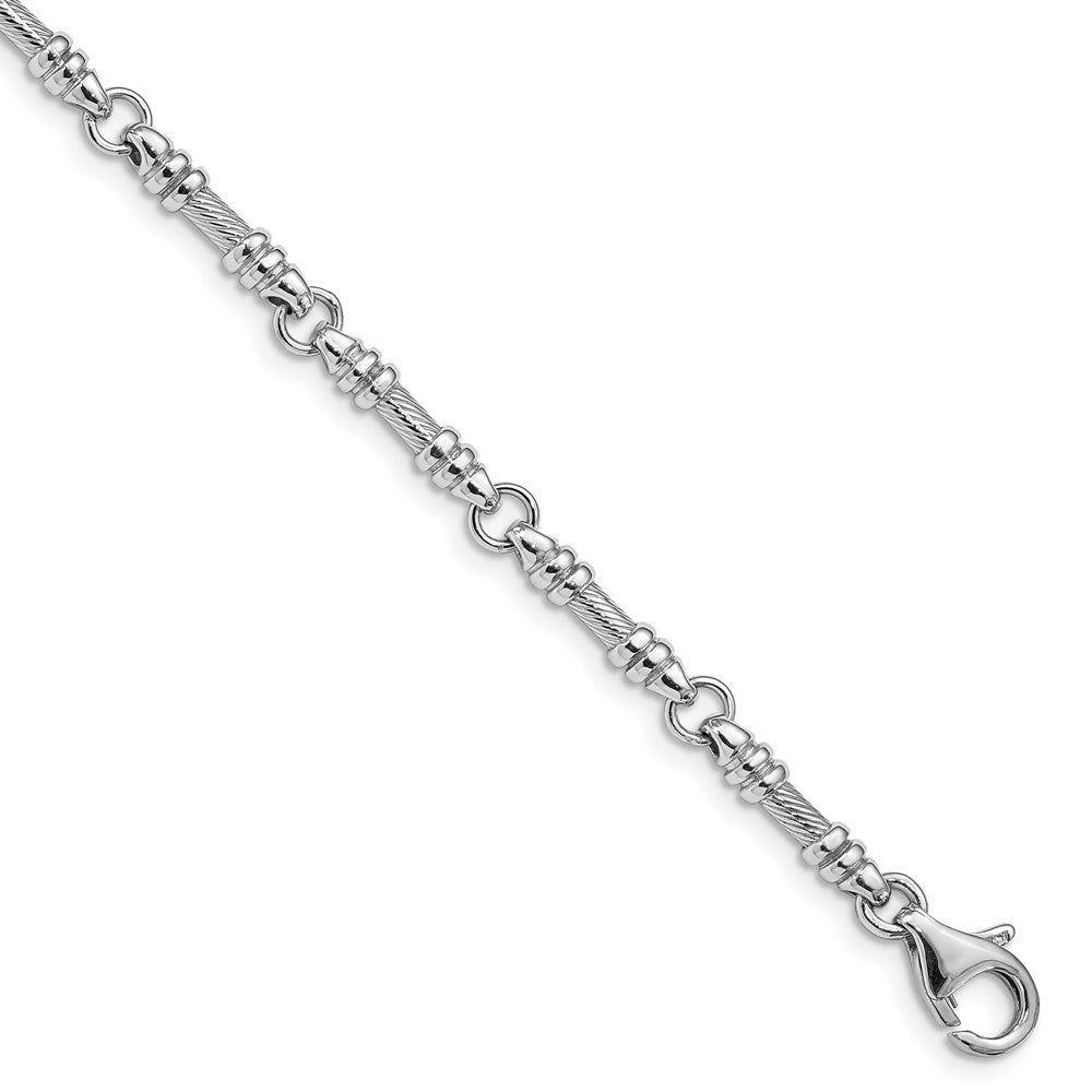 14k White Gold 3.5mm Hand-polished Fancy Link Chain (Per Inch)