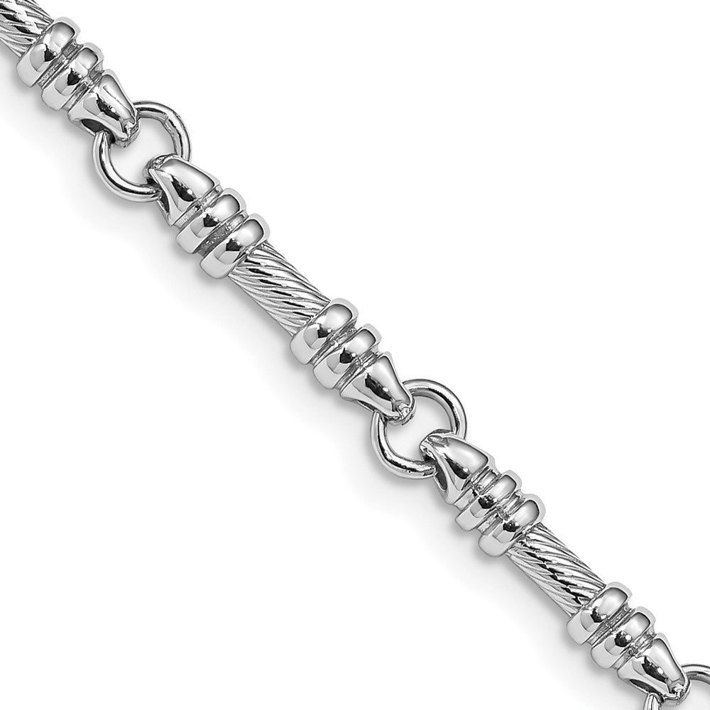 14k White Gold 3.5mm Hand-polished Fancy Link Chain (Per Inch)