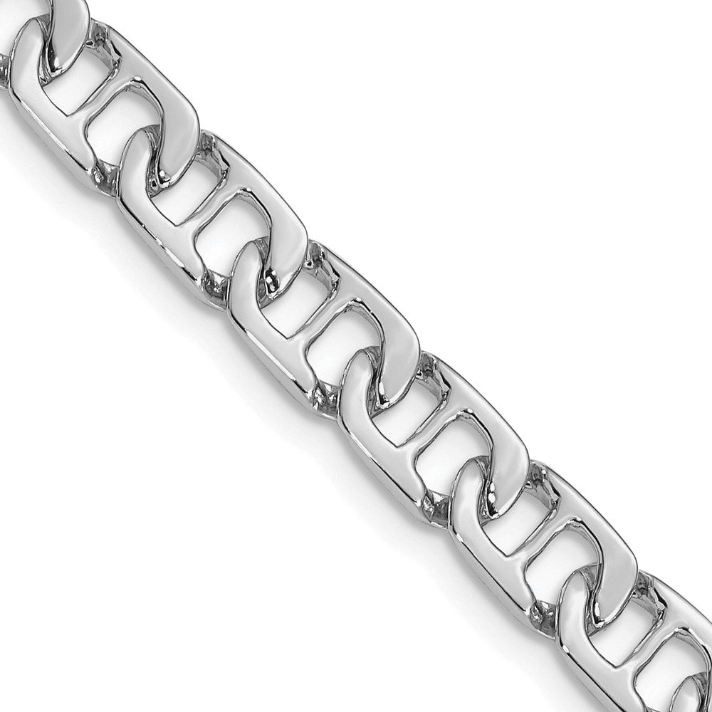 14k White Gold 6.5mm Hand-polished Fancy Anchor Link (Per Inch)