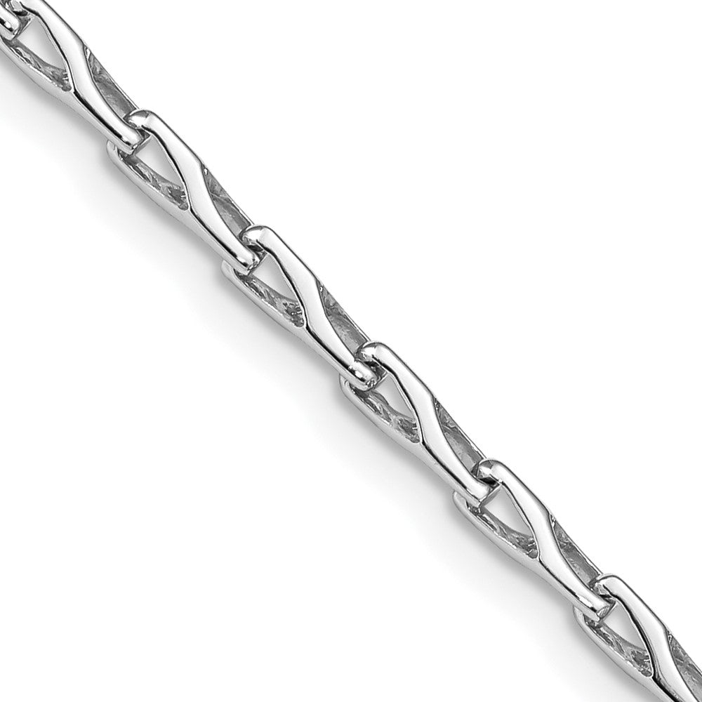 14K White Gold 2.75mm Hand-polished Fancy Link (Per Inch)