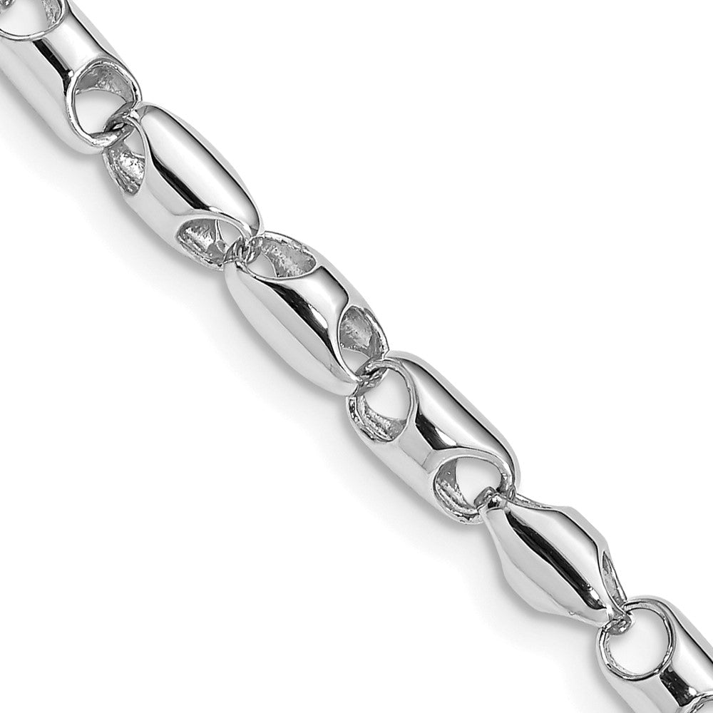 14k White Gold 4.1mm Polished Fancy Link (Per Inch)