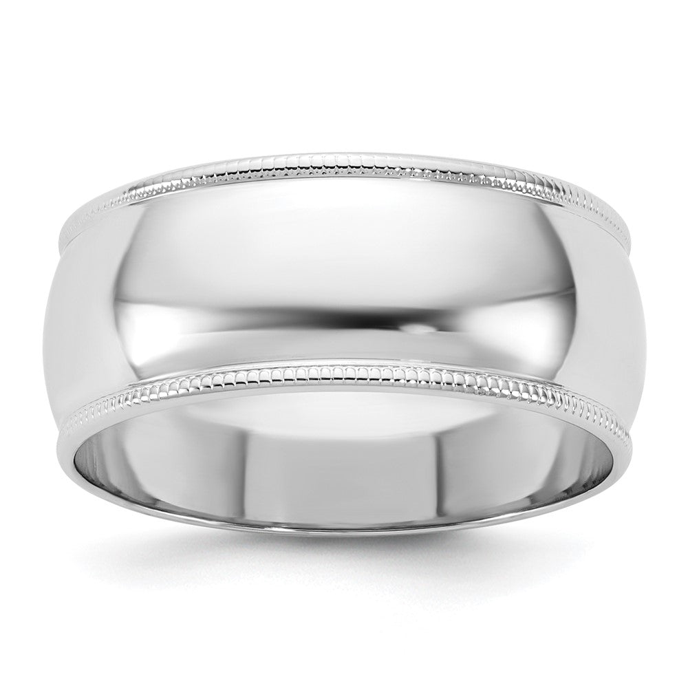 14KW 8mm Milgrain Half Round Band