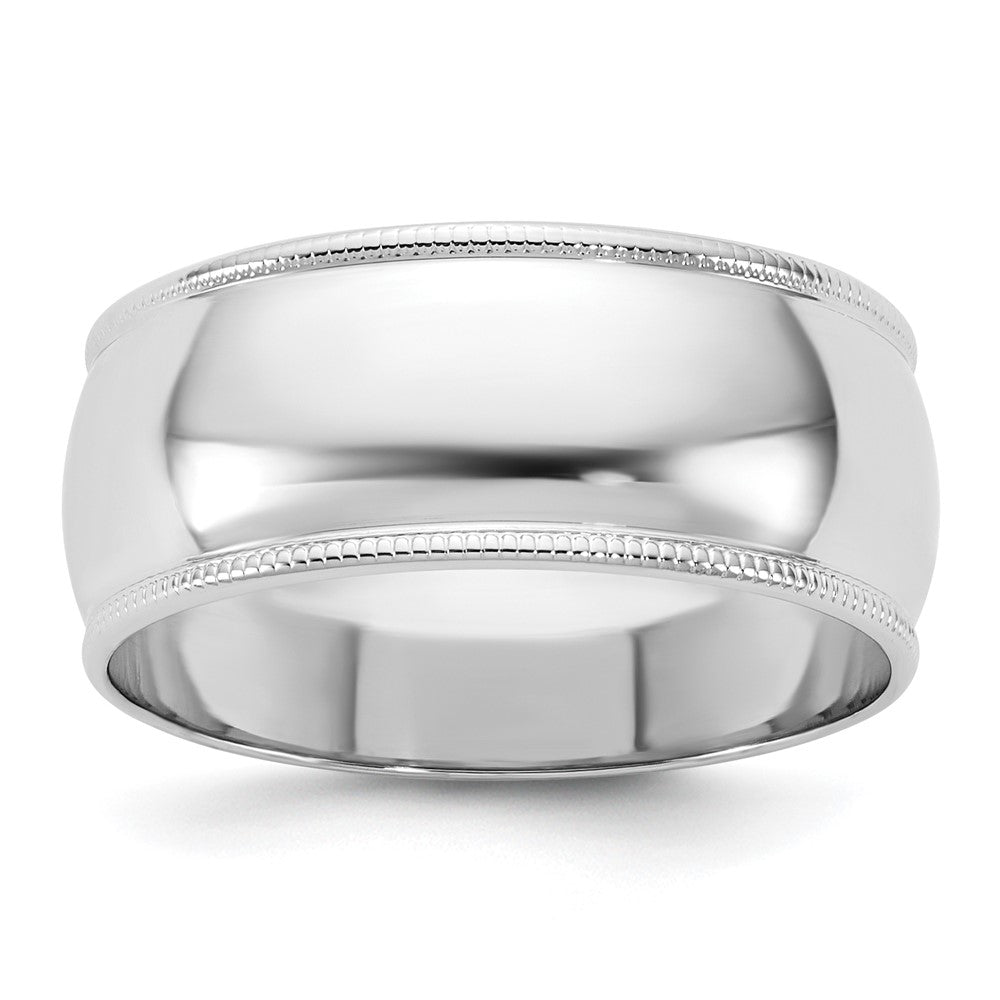 14KW 8mm LTW Milgrain Half Round Band