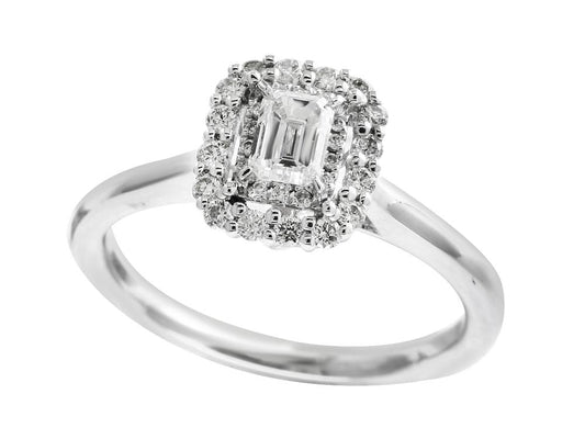 EFFY 14K WHITE GOLD DIAMOND RING (WITH  0.38  CENTER SIZE) CENTER SIZE: 0.38