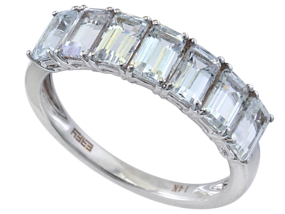 EFFY 14K WHITE GOLD WHITE SAPPHIRE RING