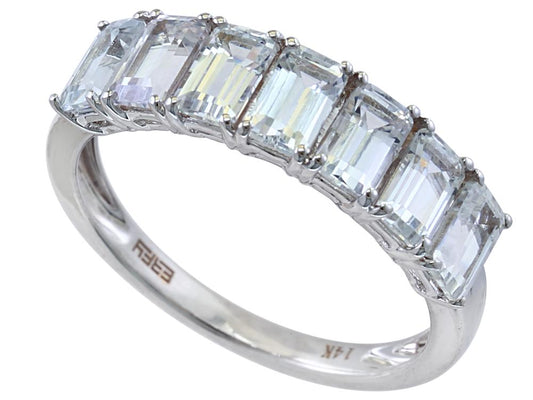 EFFY 14K WHITE GOLD WHITE SAPPHIRE RING
