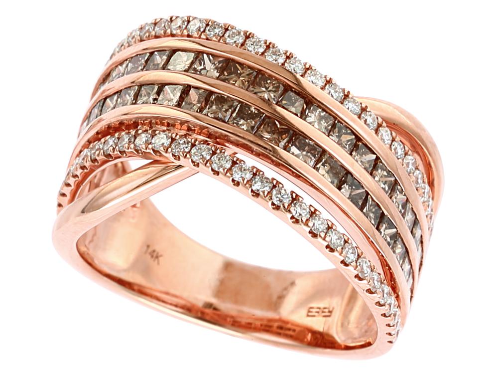 EFFY 14K ROSE GOLD DIAMOND,ESPRESSO DIAMOND RING