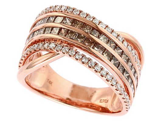 EFFY 14K ROSE GOLD DIAMOND,ESPRESSO DIAMOND RING