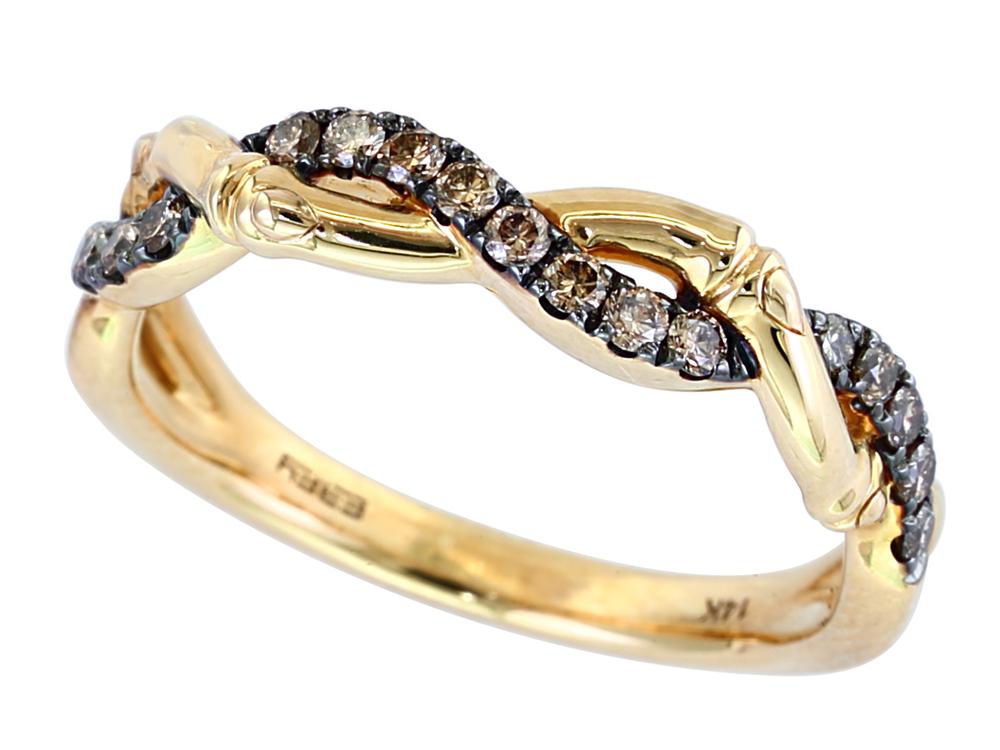 EFFY 14K YELLOW GOLD ESPRESSO DIAMOND RING