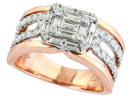 EFFY 18K WHITE/PINK DIAMOND RING
