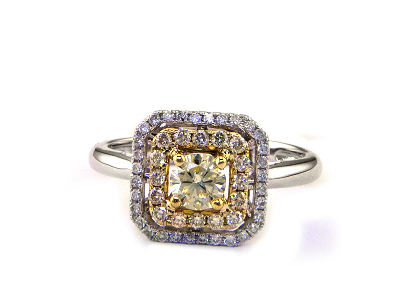 EFFY 14K WHT/YELL GD DIAMOND,NATURAL YELLOW DIAMOND, RING