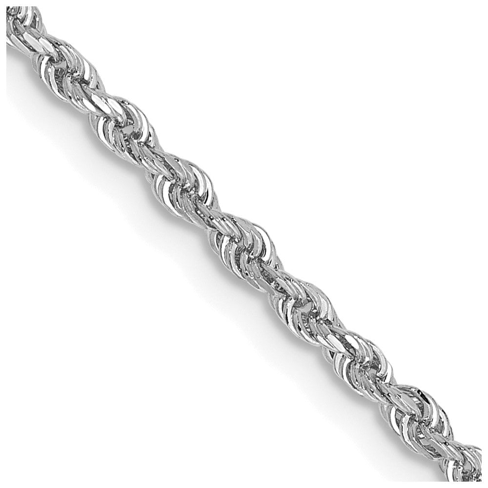 14k White Gold 2.0mm D/C Quadruple Rope Chain Anklet