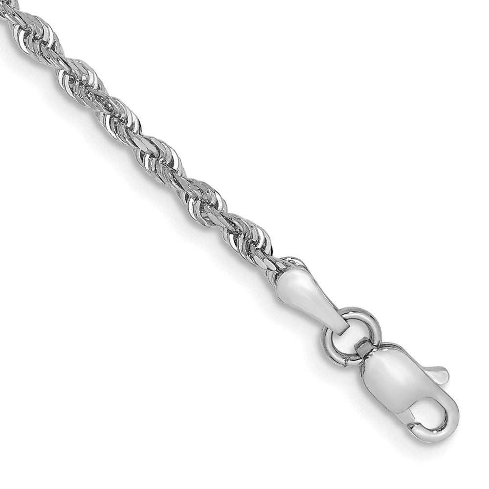 14k White Gold 2.25mm D/C Quadruple Rope Chain Anklet