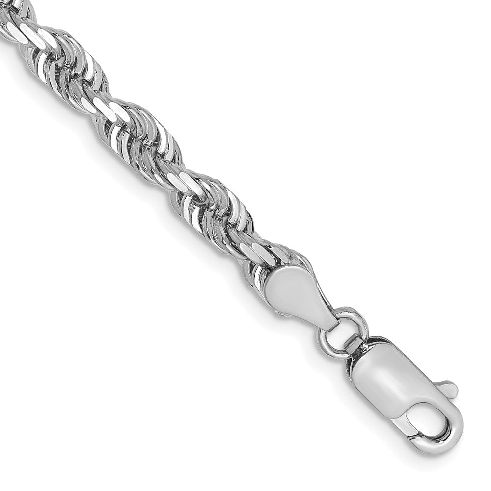 14k White Gold 4.5mm D/C Quadruple Rope Chain