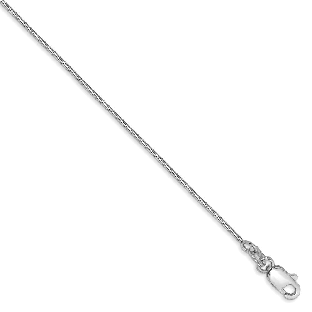 14k White Gold .8mm Round Snake Chain
