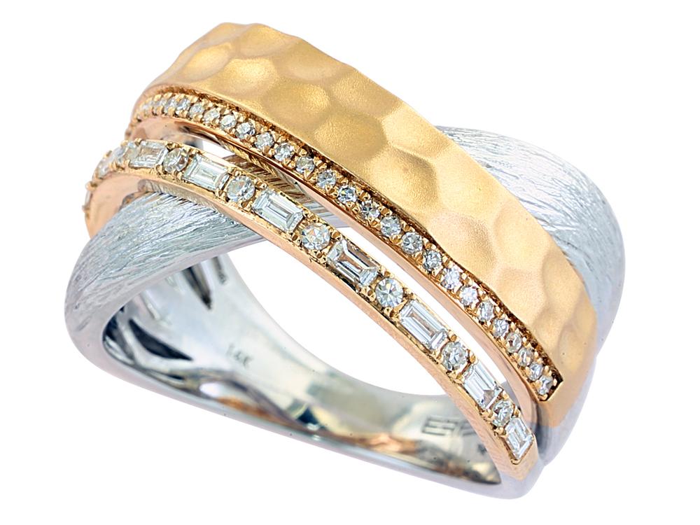 EFFY 14K WHITE and YELLOW GOLD DIAMOND RING