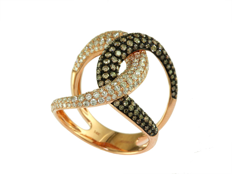 EFFY 14K ROSE GOLD DIAMOND,ESPRESSO DIAMOND, RING