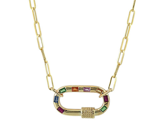EFFY 14K YELLOW GOLD ,NATURAL CEYLON SAPPHIRE,ORANGE SAPPHIRE,PINK SAPPHIRE,NATURAL RUBY,TSAVORITE,YELLOW SAPPHIRE NECKLACE