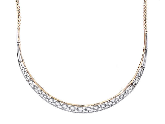EFFY 14K WHITE and YELLOW GOLD DIAMOND NECKLACE