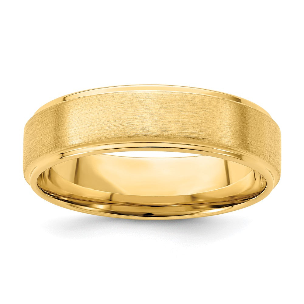 14k Yellow Gold Light Comfort Fit Brush Satin Fancy Band