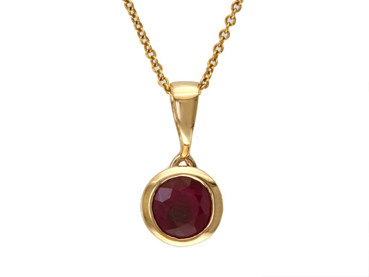 EFFY 14K ROSE GOLD NATURAL RUBY PENDANT