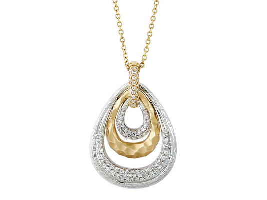 EFFY 14K WHITE and YELLOW GOLD DIAMOND PENDANT