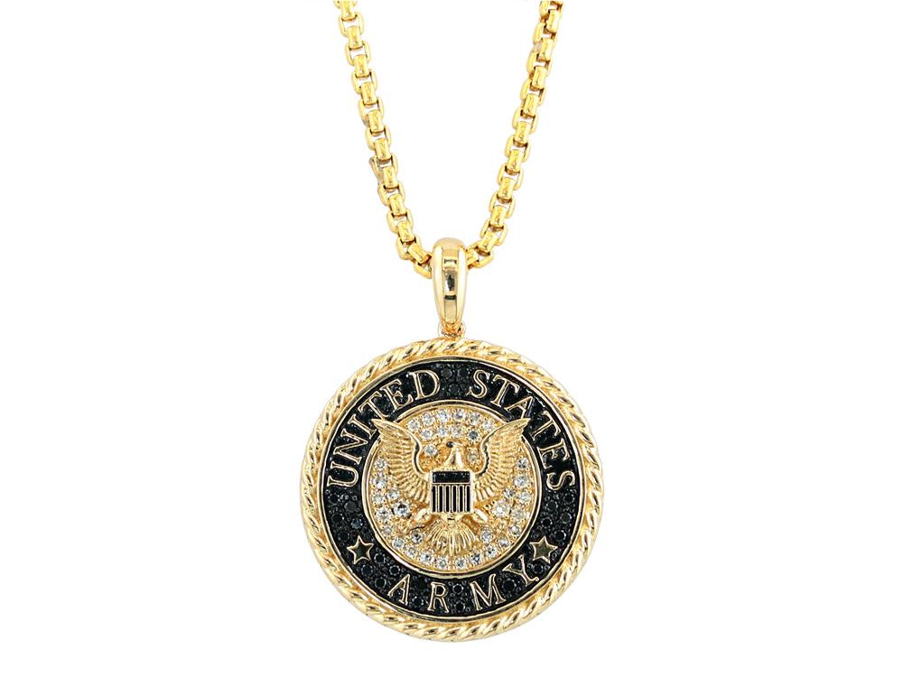 EFFY 14K YELLOW GOLD DIAMOND,BLACK DIAMOND PENDANT